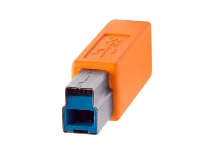 CUC3415 ORG TetherPro USB C to 3.0 Male B 15 ORG usb b tip angle