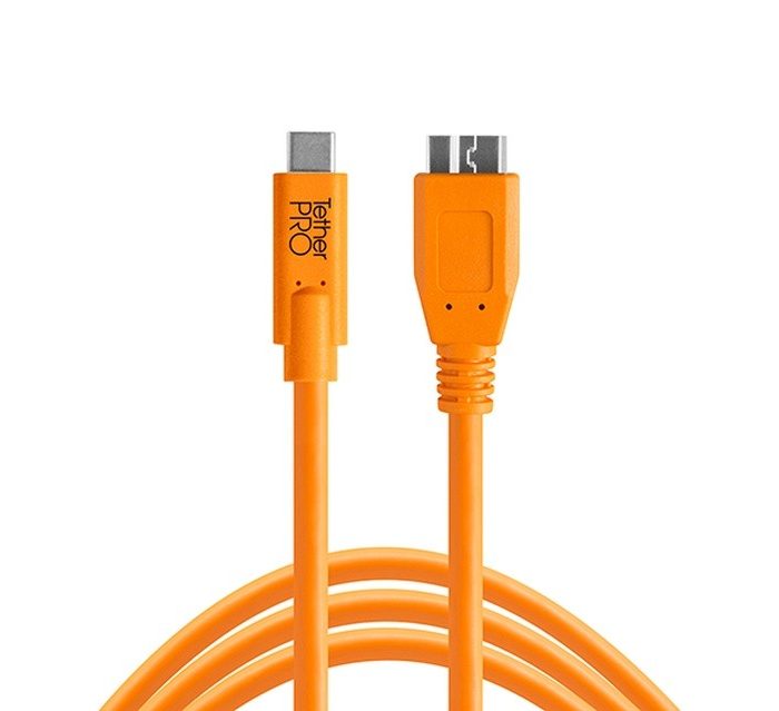 Tethertools cuc3315-org tetherpro usb-c to 3.0 micro-b, 15′ (4.6m) orange cable