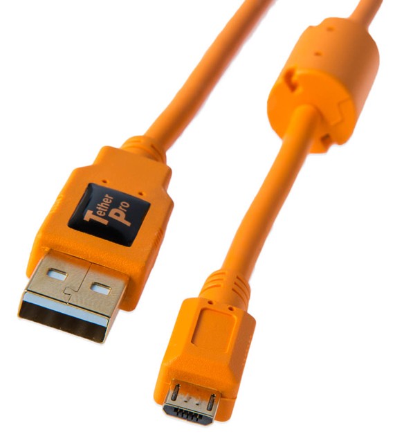 Tethertools cu5430org tetherpro usb 2.0 male a to micro b 5 pin 15′ (4.6m) cable