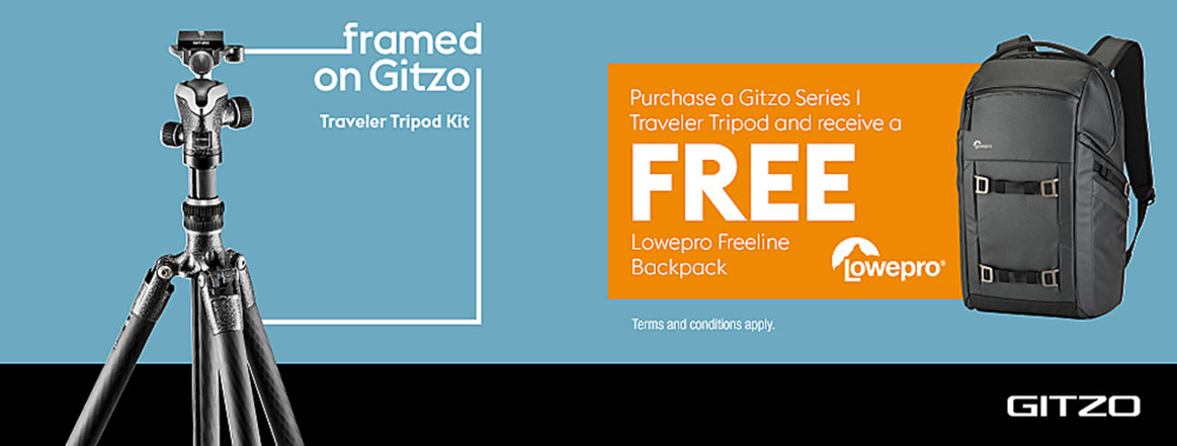 Buy a gitzo series 1 traveler tripod and receive a free lowepro freeline backpack