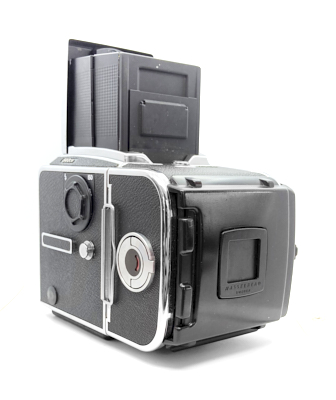 Pre-owned hasselblad 503cw camera, with waist level finder and a12 6×6 roll film back